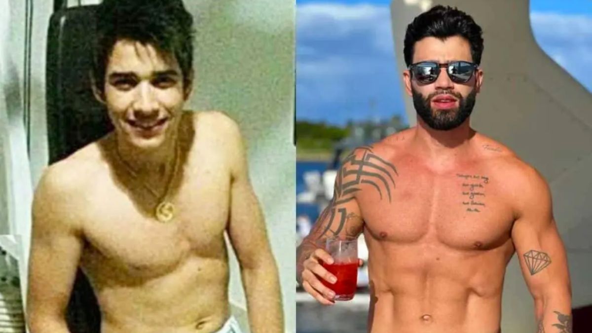 Antes e depois de Gusttavo Lima (Foto: Reprodução/Internet)