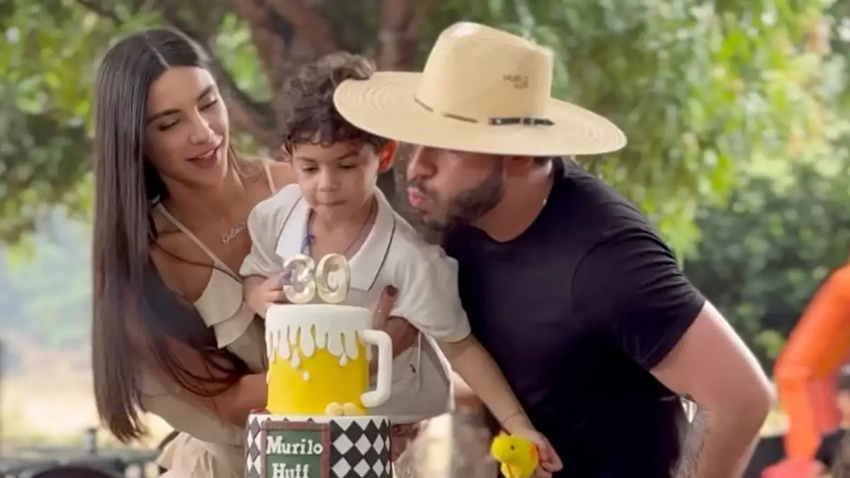 Murilo Huff comemora aniversário de 30 anos ao lado do filho e da noiva Murilo Huff