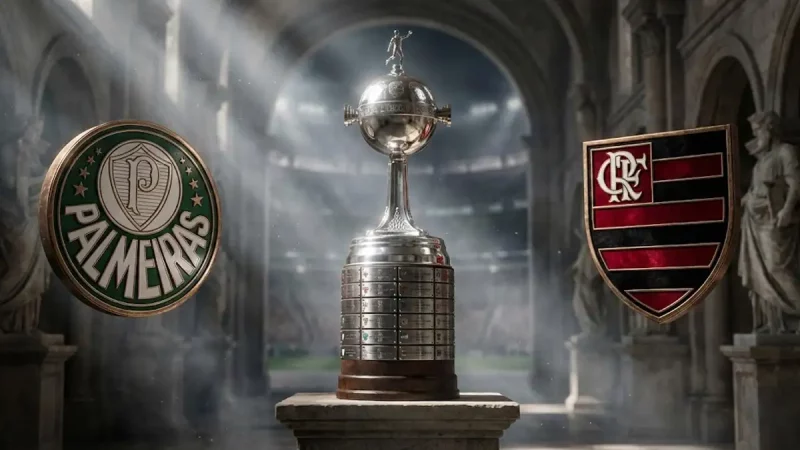 Libertadores: Palmeiras e Flamengo decidem o título em Lima (Imagem gerada po Inteligência Artificial)