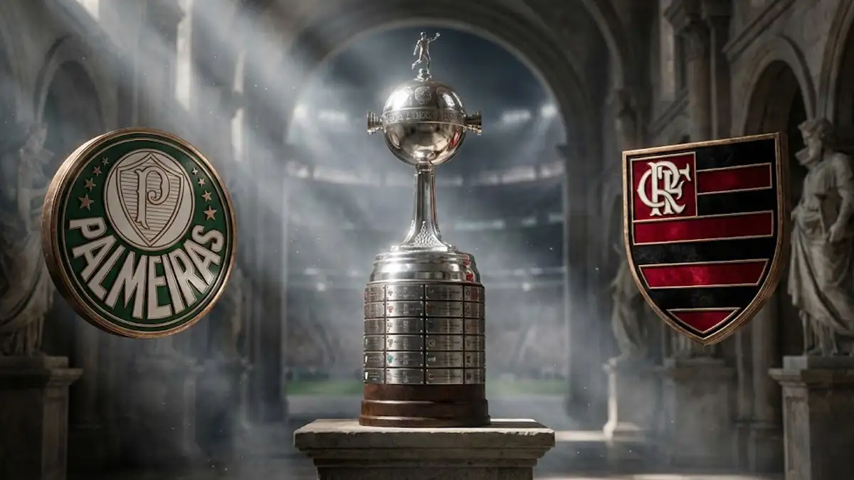 Palmeiras x Flamengo: Onde Assistir à Final da Libertadores e Horário do Jogo Libertadores: Palmeiras e Flamengo decidem o título em Lima (Imagem gerada po Inteligência Artificial)