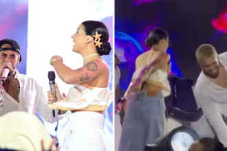 Ana Castela e Zé Felipe curtem show de Hugo & Guilherme juntos