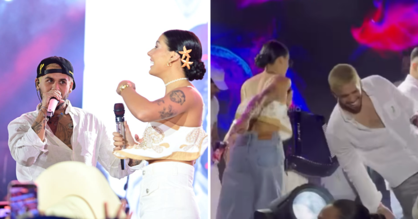 Ana Castela e Zé Felipe curtem show de Hugo & Guilherme juntos