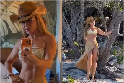 Poliana Rocha exibe corpo em viagem paradisíaca com Leonardo