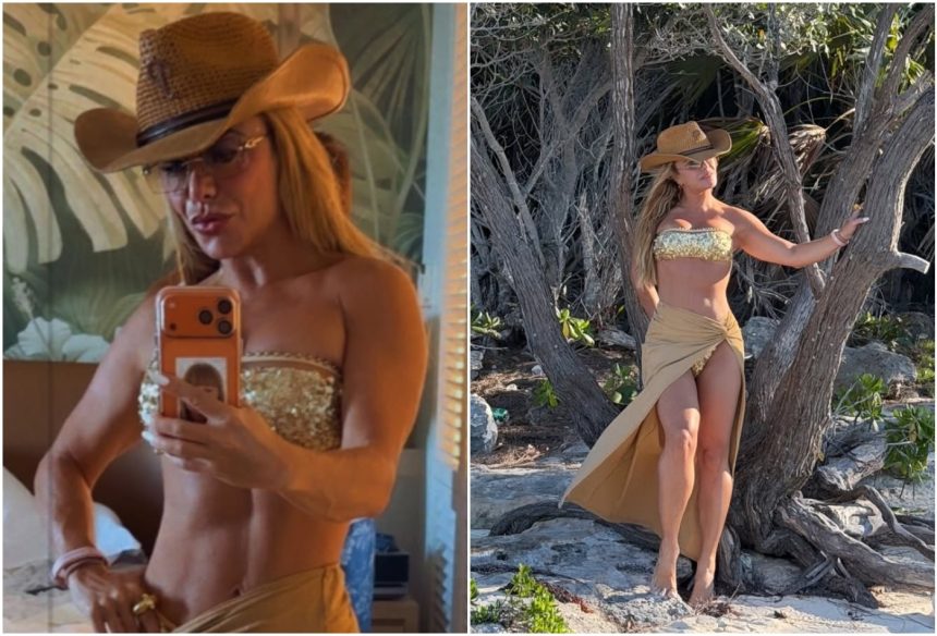 Poliana Rocha exibe corpo em viagem paradisíaca com Leonardo