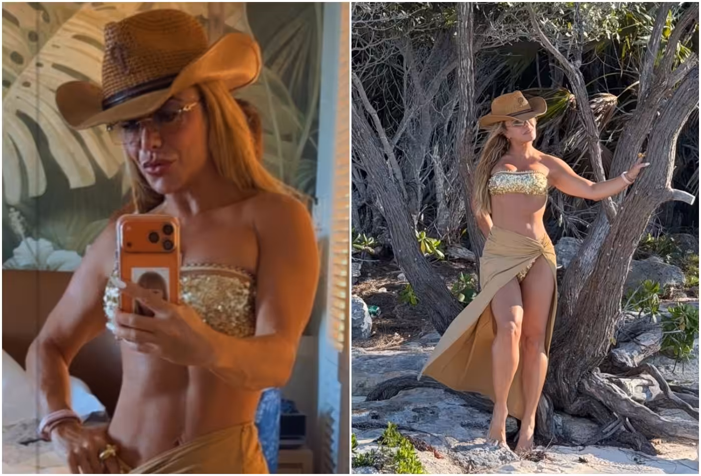 Poliana Rocha exibe corpo em viagem paradisíaca com Leonardo